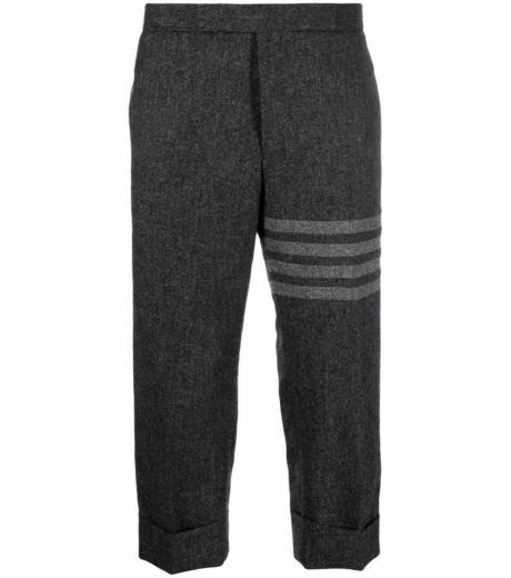 dark grey 4-bar wool trousers