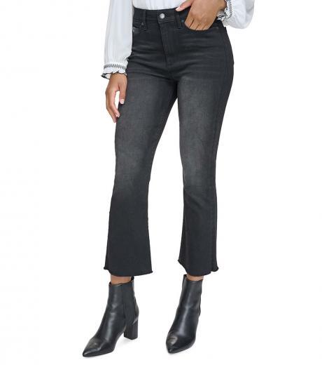 dark grey high rise flare jeans