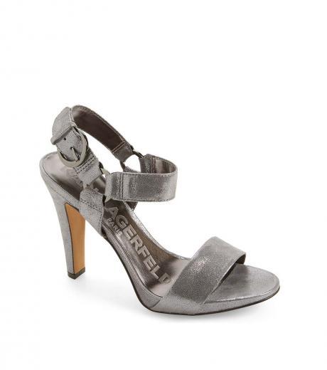 dark grey open toe heels