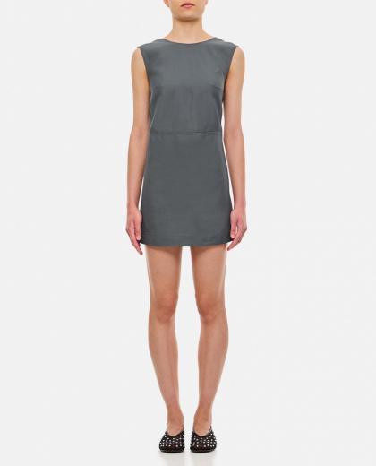 dark grey openback sleeveless short dress