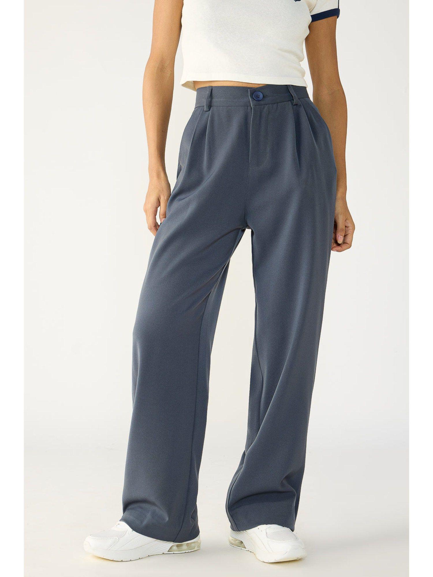 dark grey pleated korean trouser