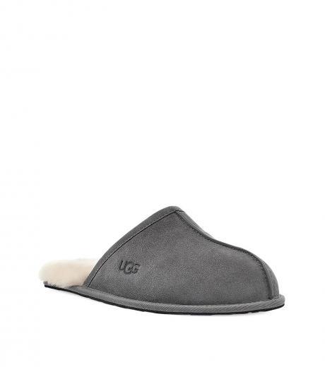 dark grey scuff suede slippers