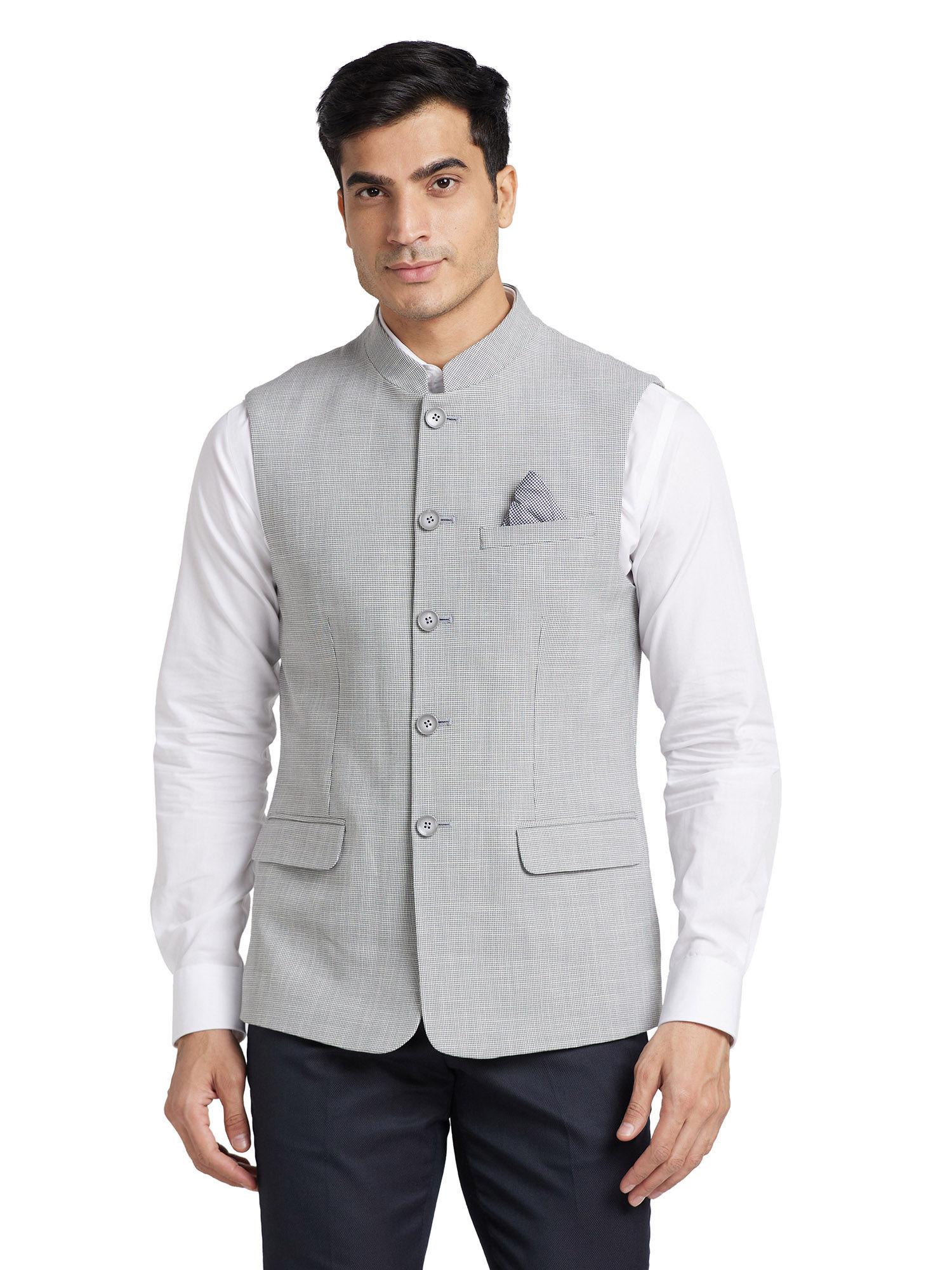 dark grey waistcoat