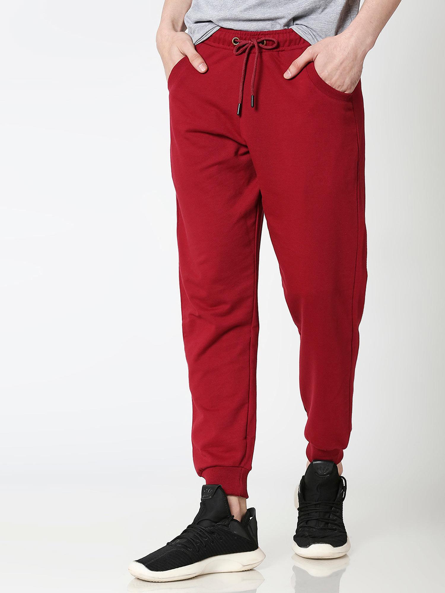 dark maroon casual jogger pant