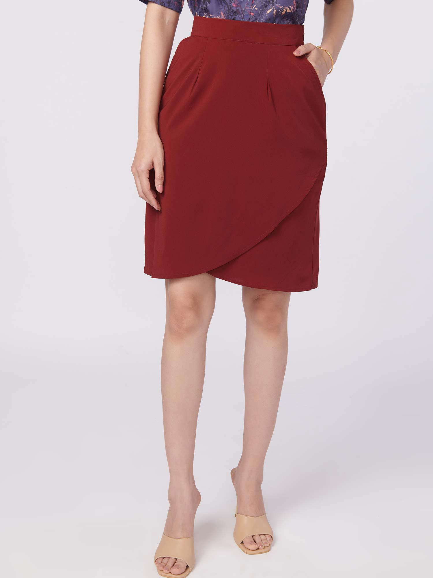 dark maroon petal skirt