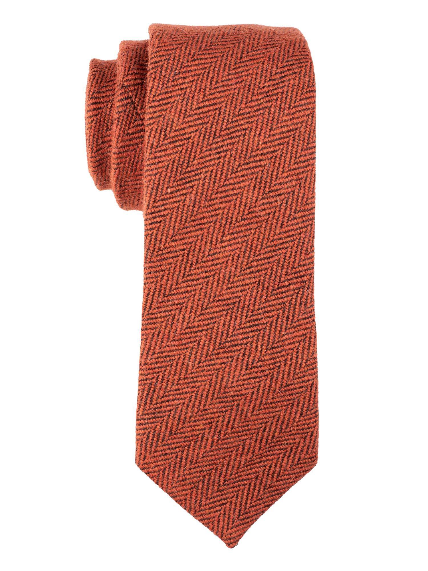 dark orange textured woolen necktie