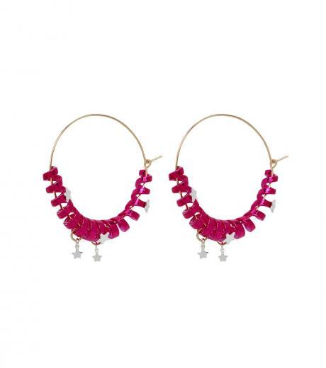 dark pink coil hoop earrings