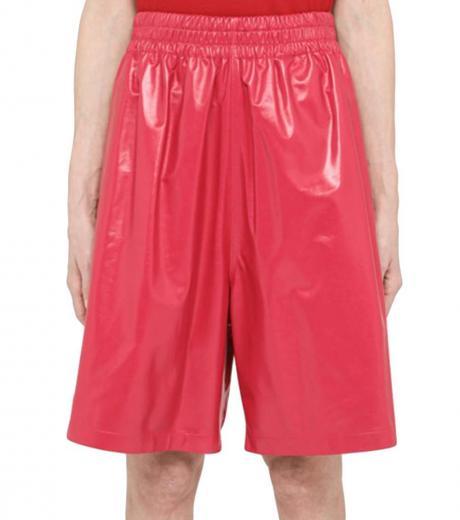 dark pink elastic waist shorts