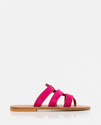 dark pink slip on sandals