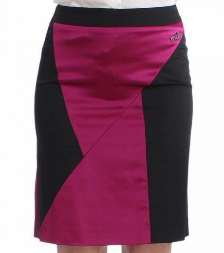 dark pink straight pencil skirt