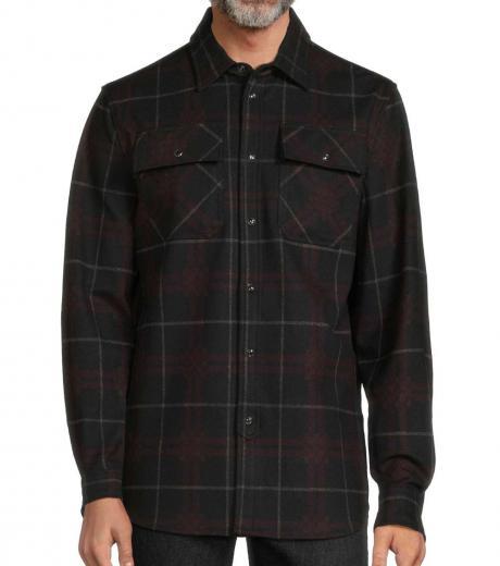 dark red plaid flannel shirt