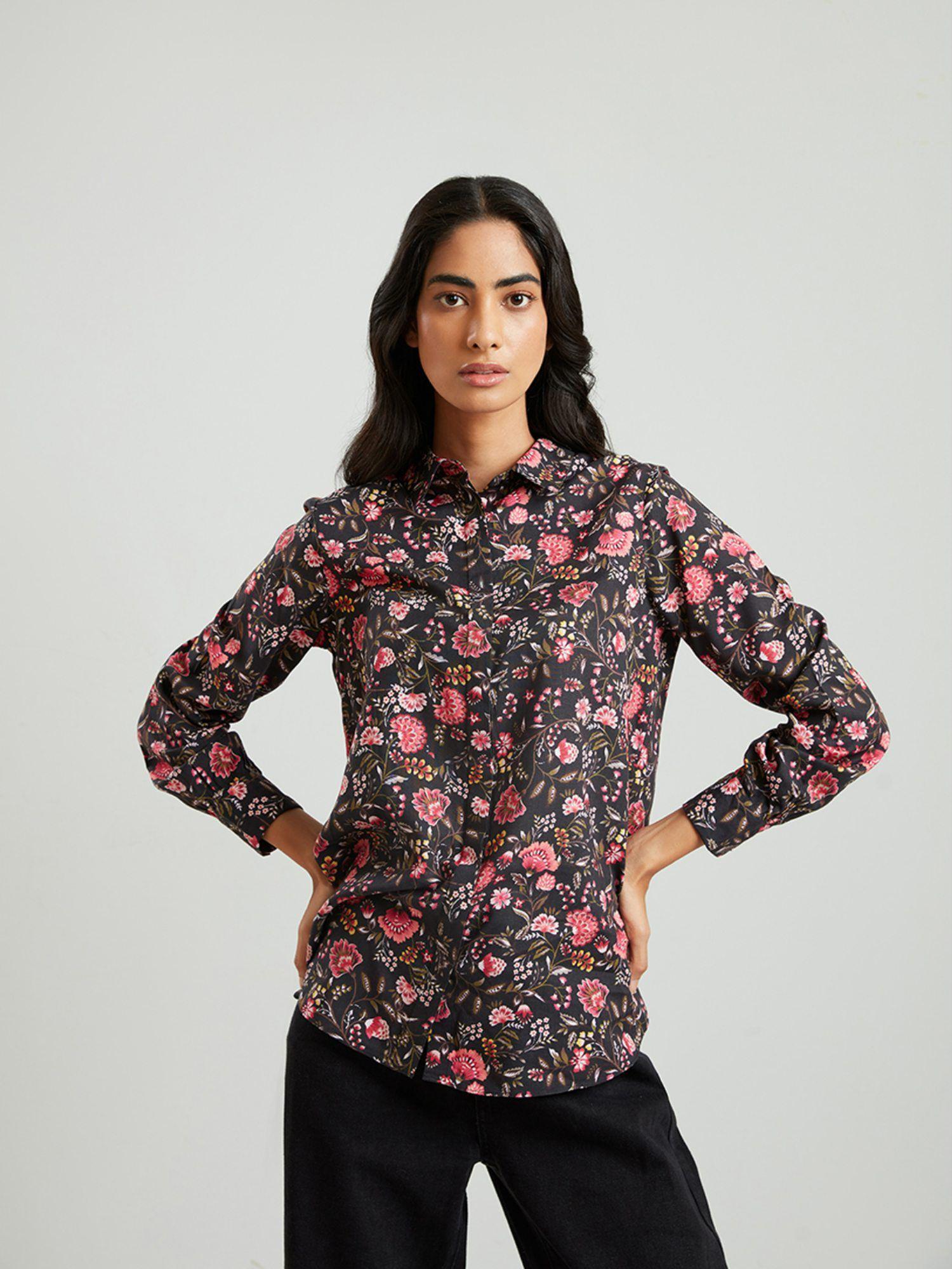 dark story floral top