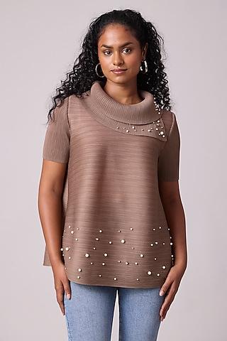 dark taupe polyester top