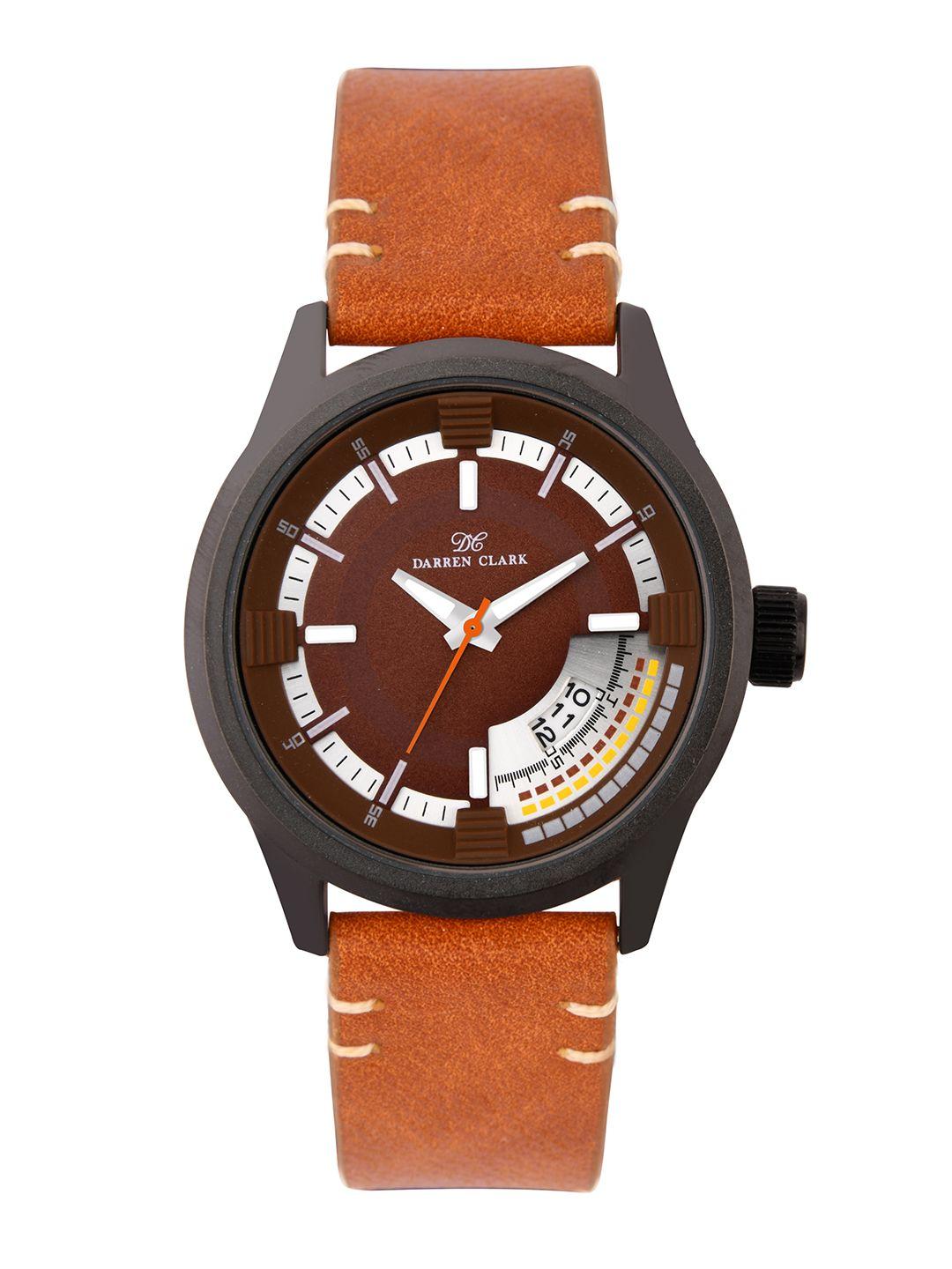 darren clark men brown analogue watch 11017-nld-20