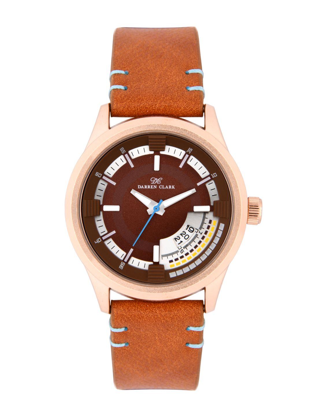 darren clark men brown analogue watch 11017-wld-20