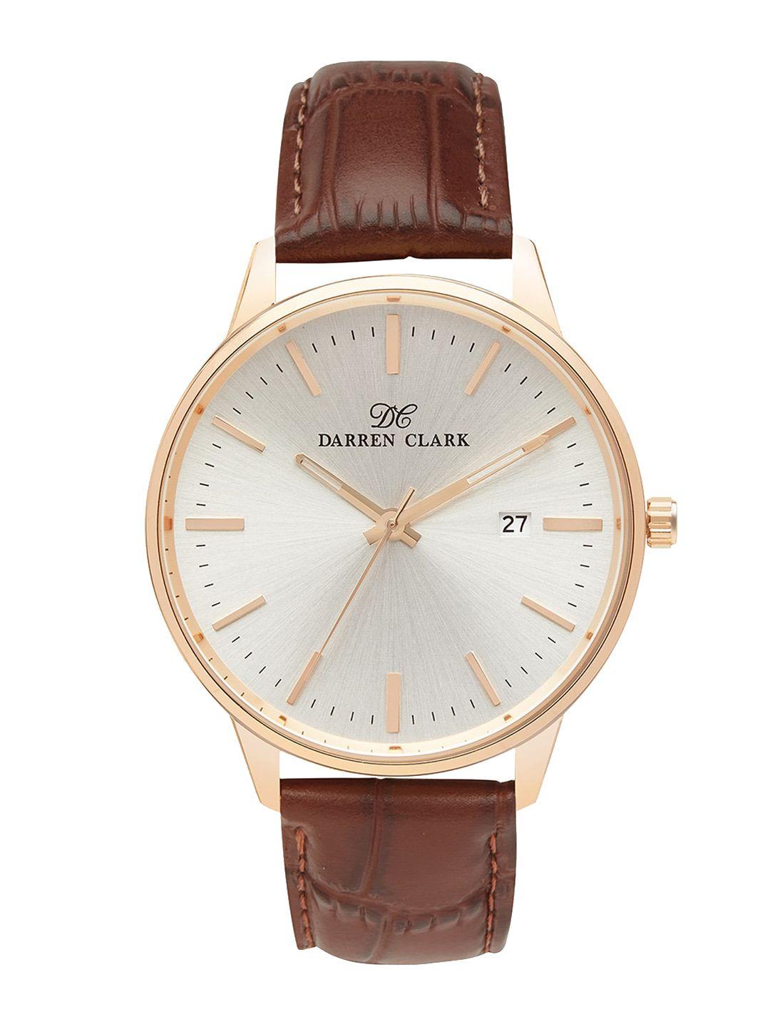 darren clark men embellished leather straps analogue automatic motion watch 1001q-l0303