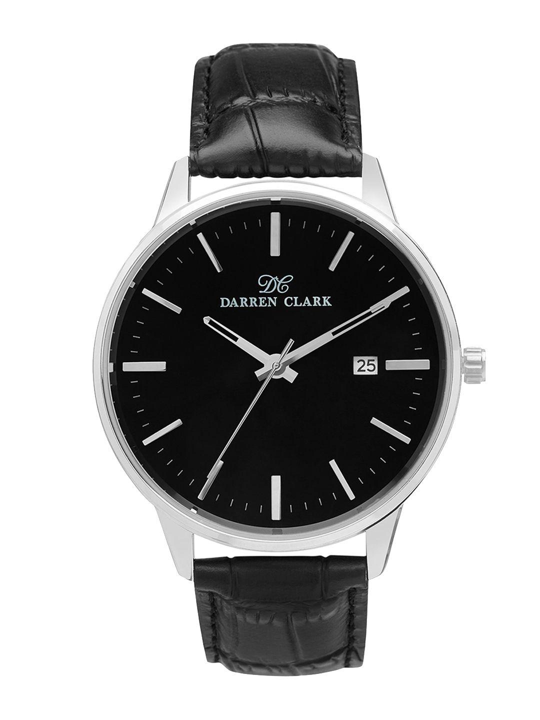 darren clark men leather straps analogue automatic motion powered watch 1001f-l0104