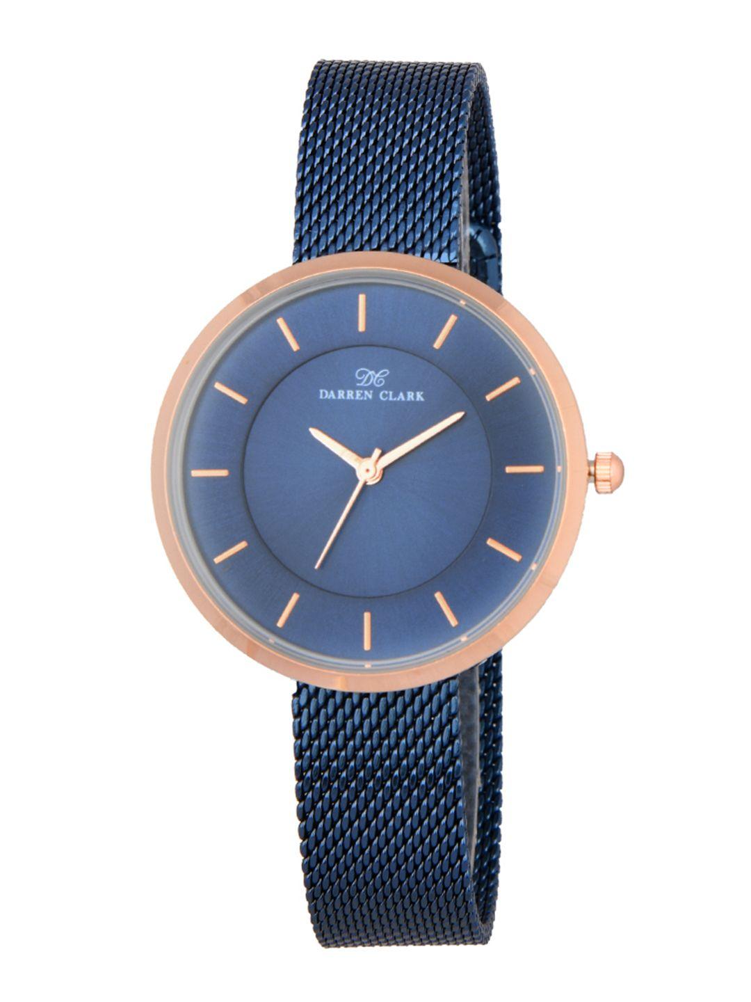 darren clark women blue solid analogue watch 11019-wvz-04