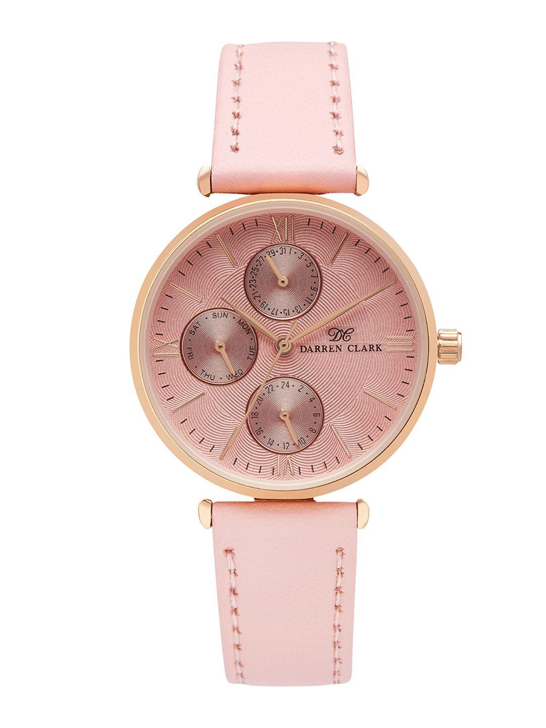darren clark women leather straps analogue automatic motion powered watch
