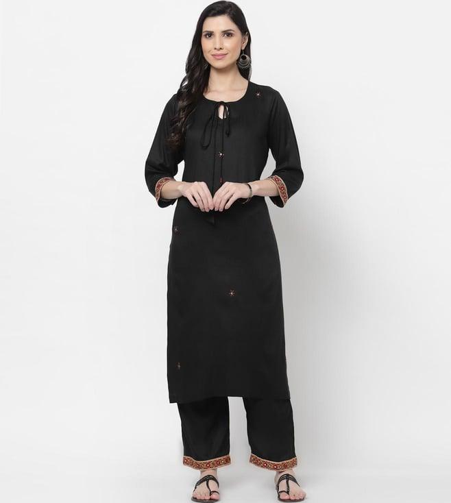 dart studio black straight kurta