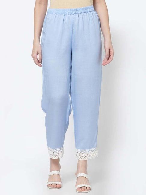 dart studio blue regular fit palazzos