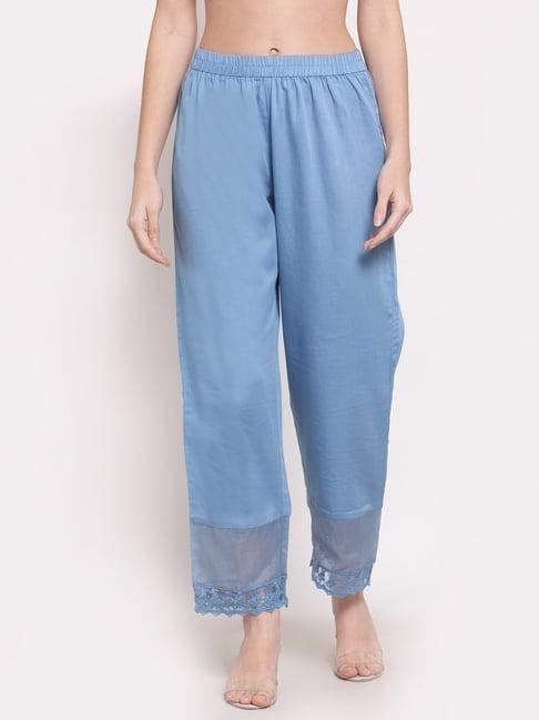 dart studio blue relaxed fit palazzos