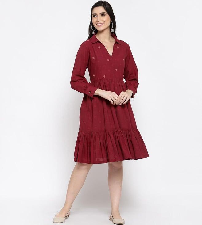 dart studio maroon dress