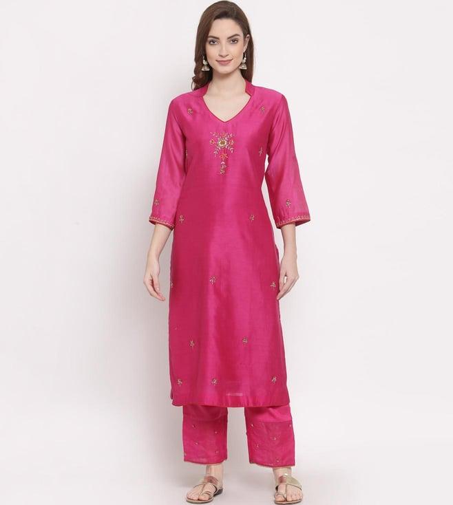 dart studio pink straight kurta