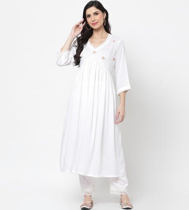 dart studio white a-line kurta