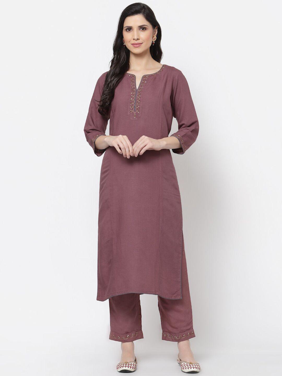 dart studio women pink solid kurta