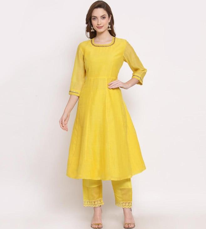 dart studio yellow a-line kurta