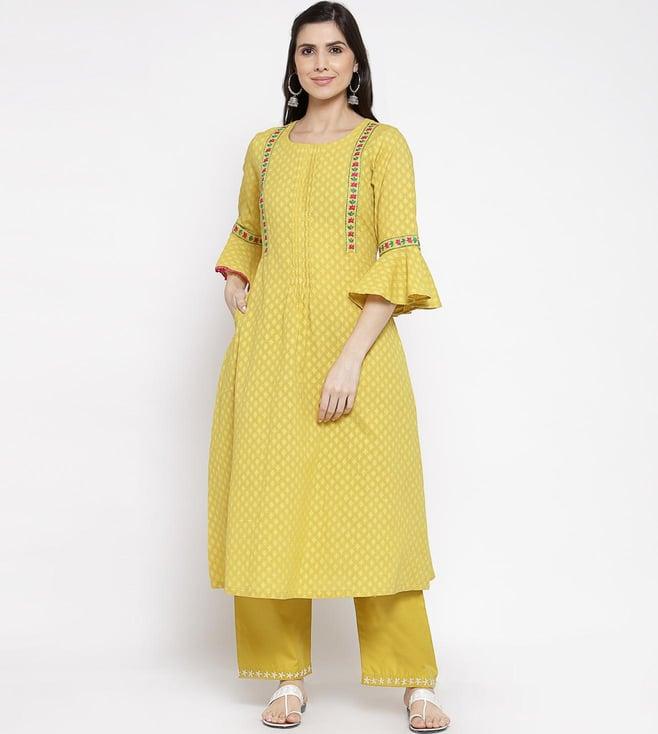 dart studio yellow a-line kurta