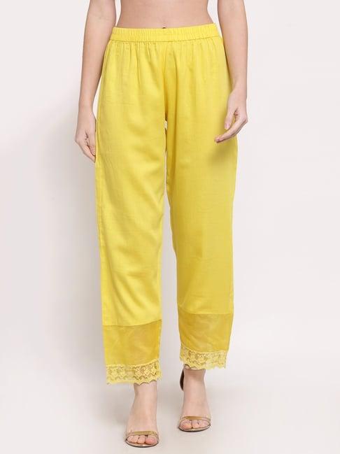 dart studio yellow relaxed fit palazzos