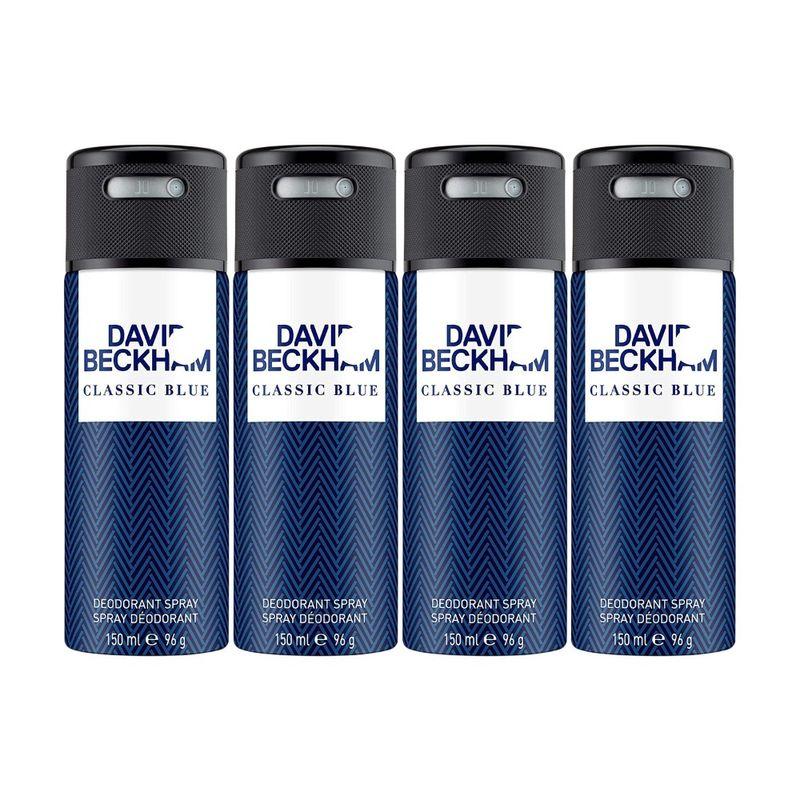 david beckham classic blue deodorant spray (pack of 4)