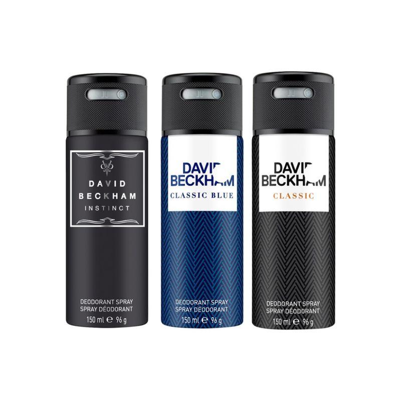 david beckham instinct + classic blue + classic deo combo set