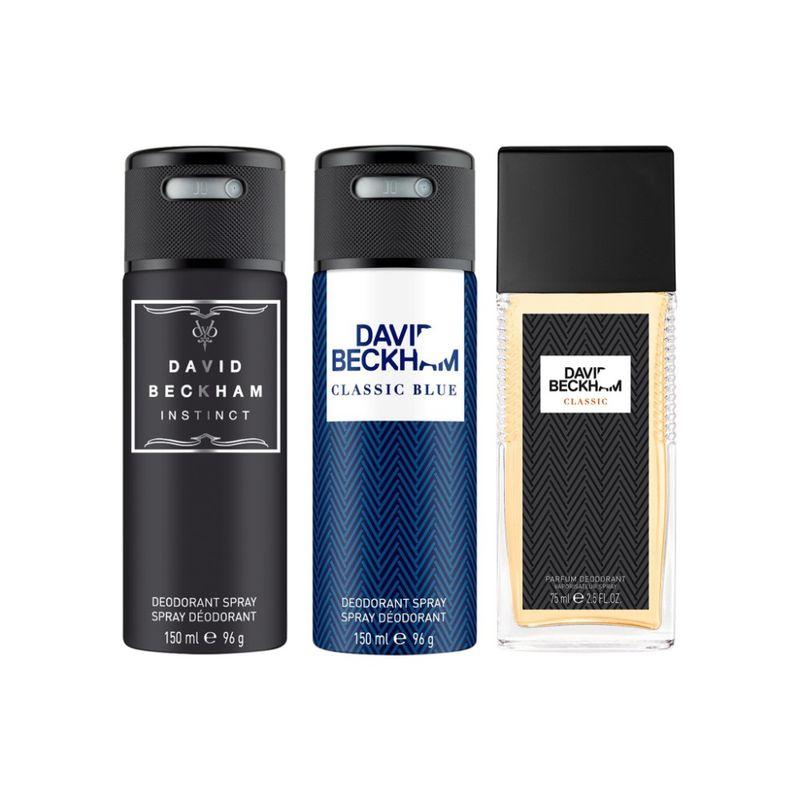 david beckham instinct + classic blue + classic deo parfume deo combo set 3