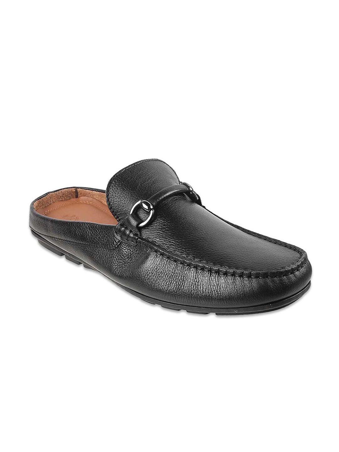 davinchi men black leather shoe-style sandals