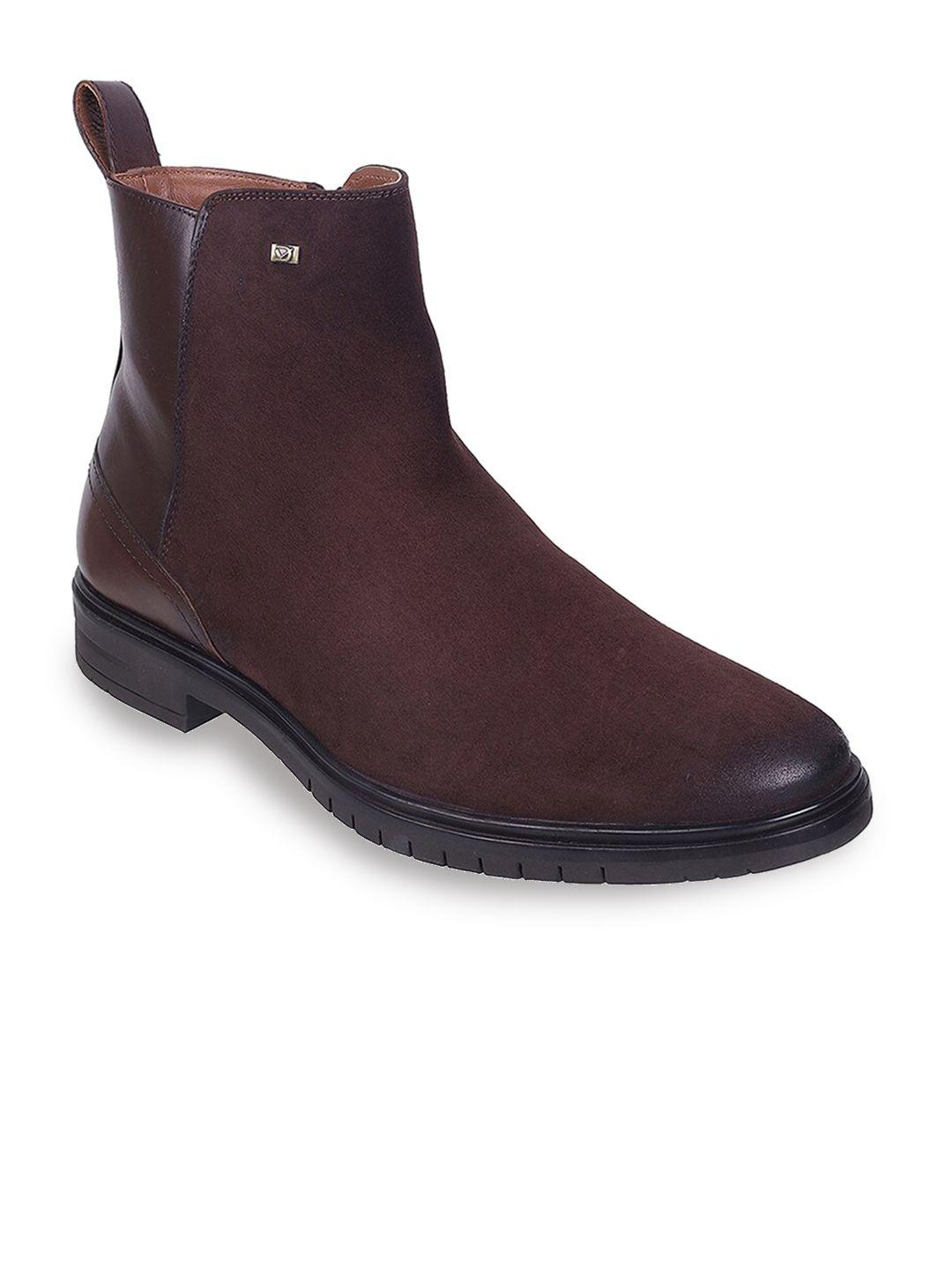 davinchi men high-top suede chelsea boots