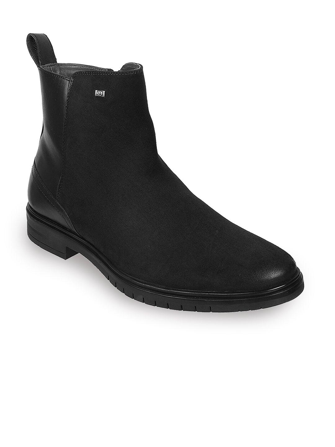 davinchi men high-top suede chelsea boots