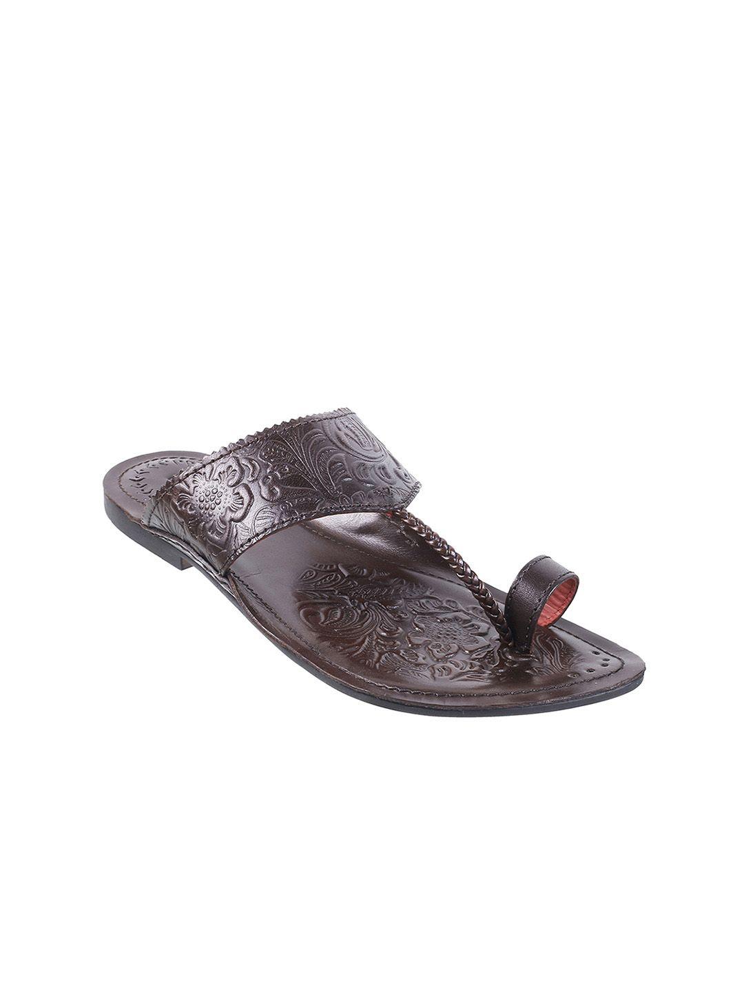 davinchi men textured one toe leather comfort sandals