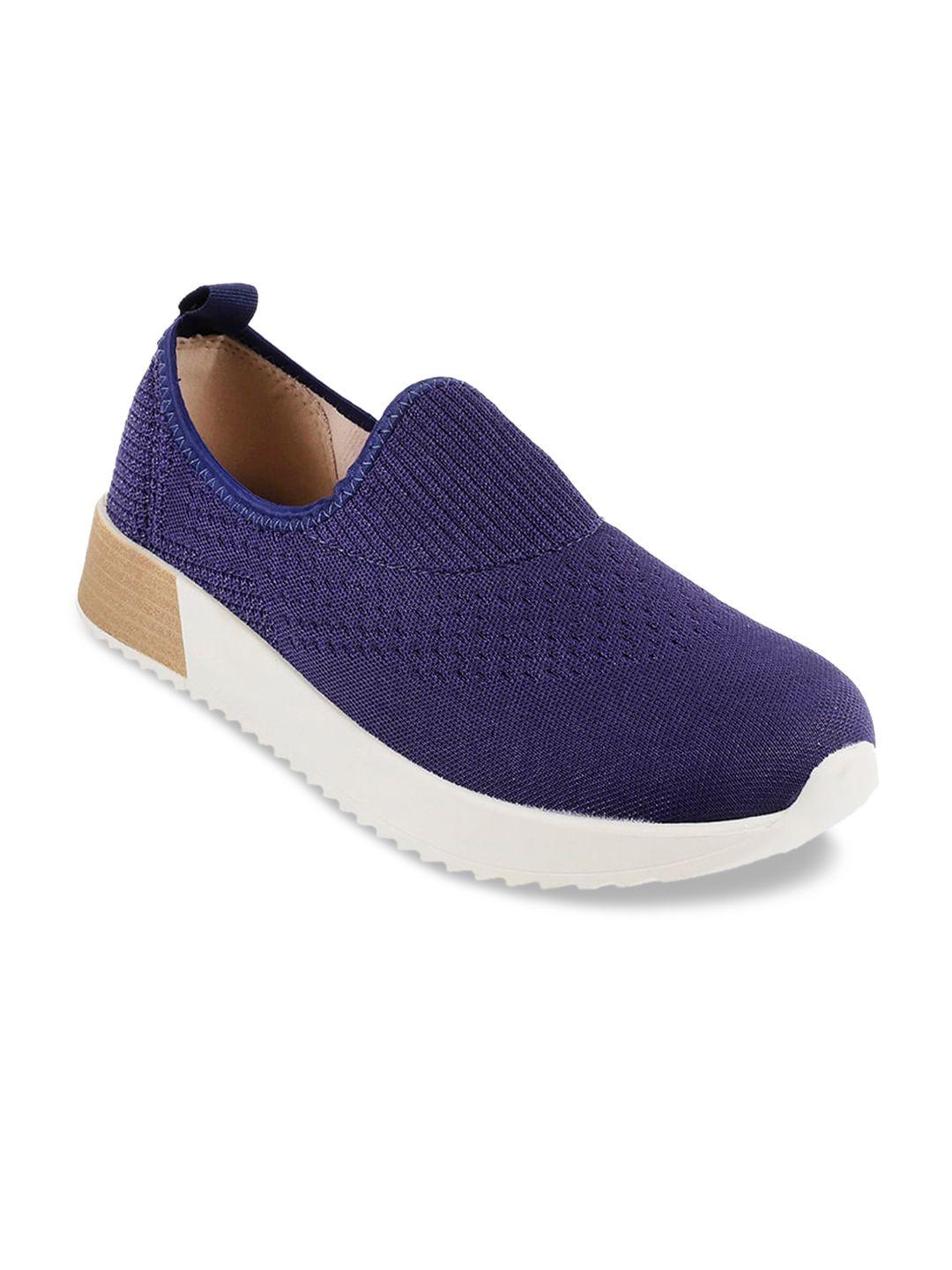 davinchi women blue woven design slip-on sneakers