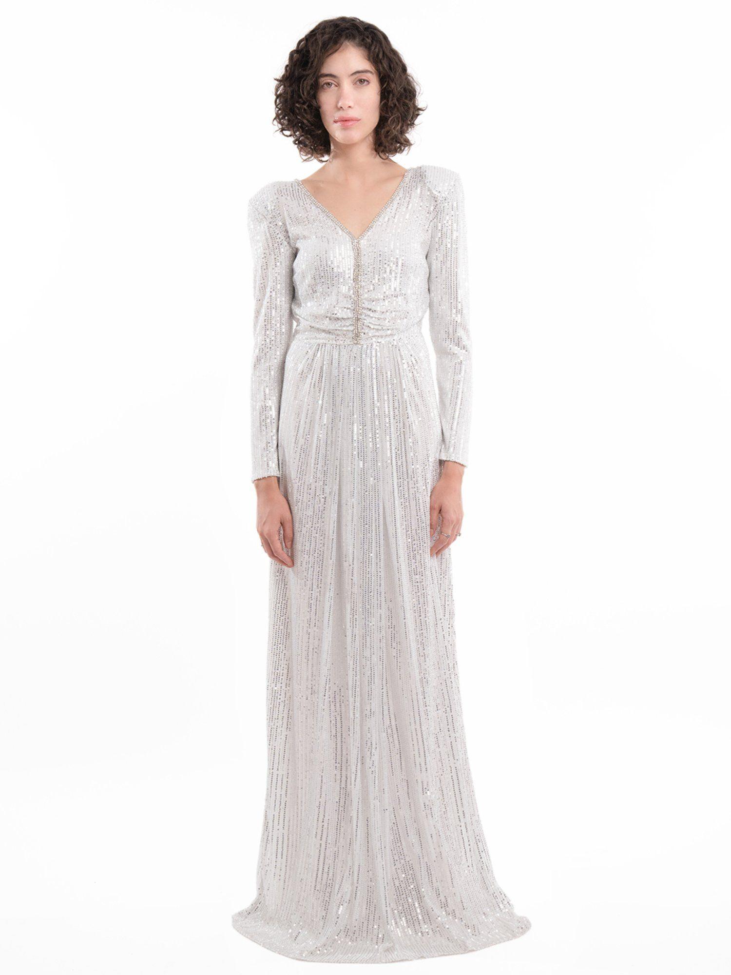 dazzle in divine white maxi dress
