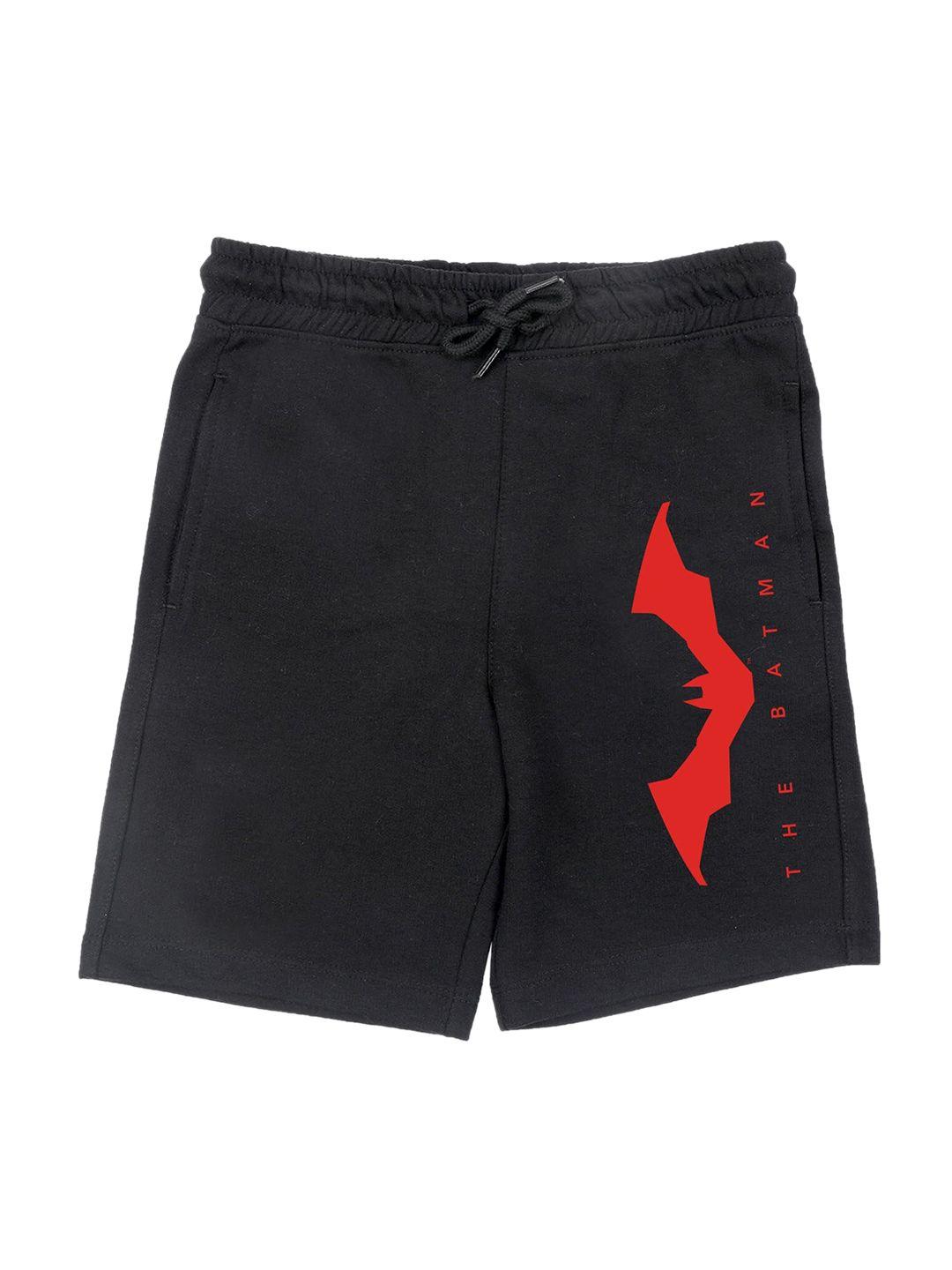 dc by wear your mind boys black & red batman print shorts