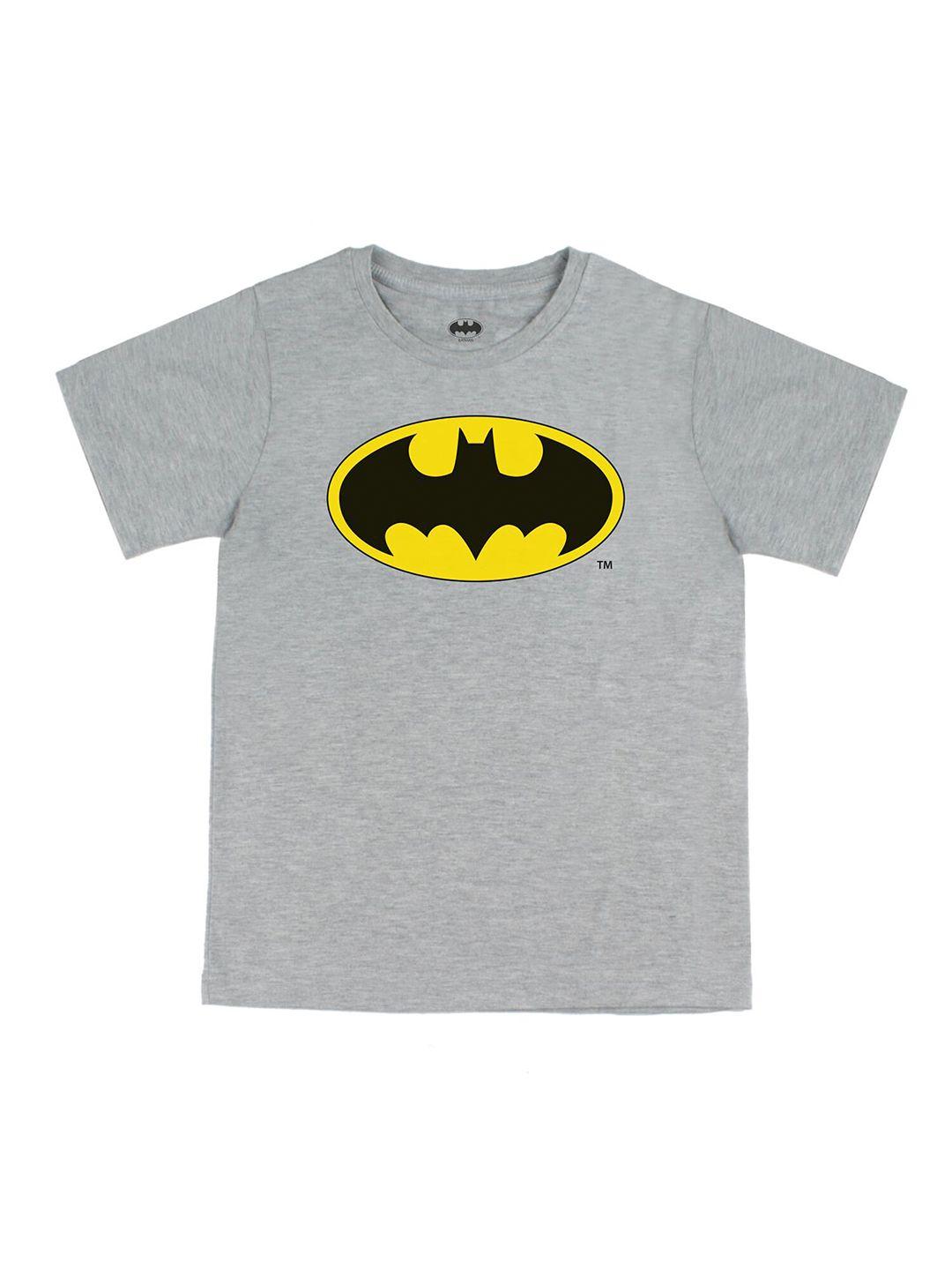 dc by wear your mind boys grey batman printed applique t-shirt