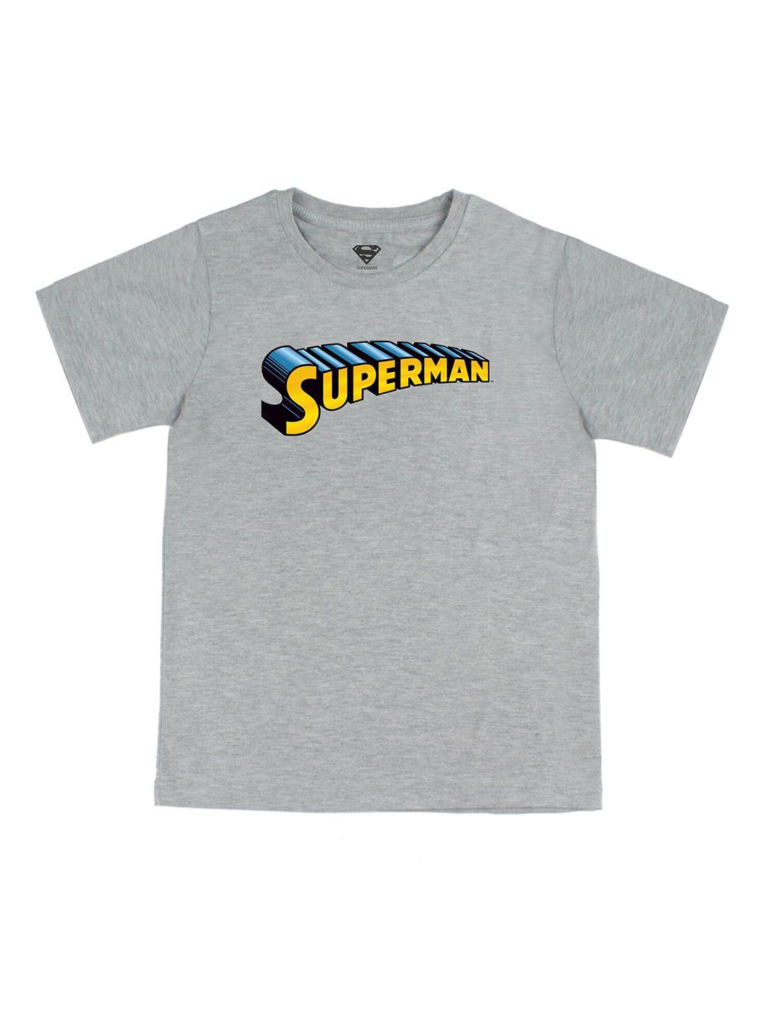 dc by wear your mind boys grey typography superman applique t-shirt