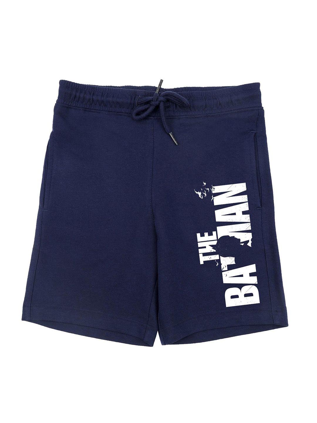 dc by wear your mind boys navy blue & white printed shorts