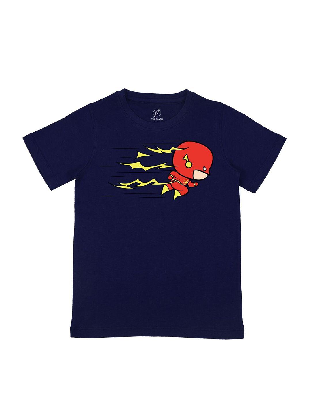 dc by wear your mind boys navy blue flash printed t-shirt