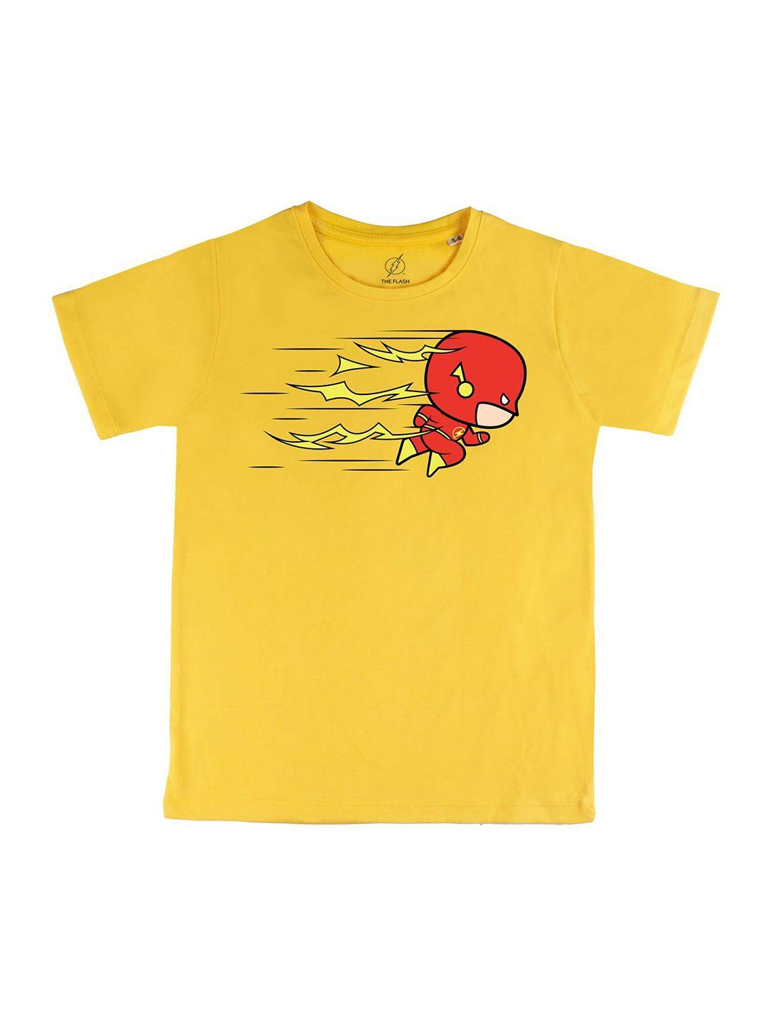 dc by wear your mind boys yellow printed t-shirt