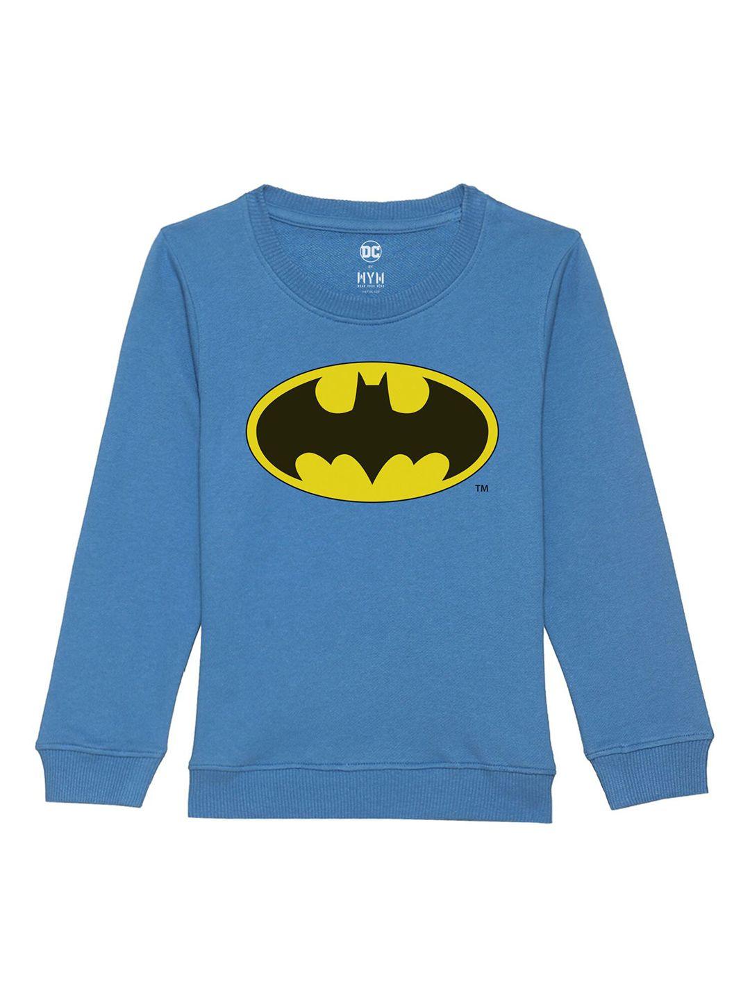 dc by wear your mind unisex kids blue printed sweatshirt