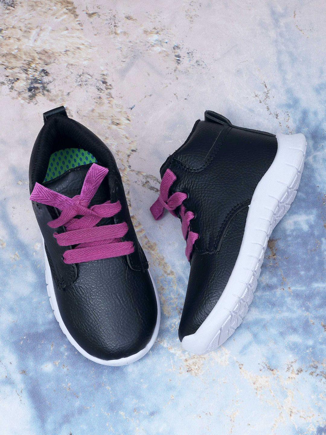 dchica girls black & pink high top casual sneakers